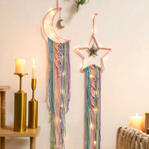 2PCS Moon Star Set Dream Catcher Macrame Wall Hanging