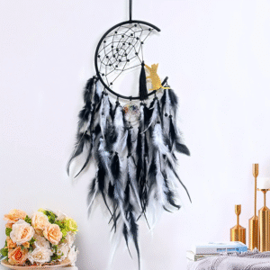 Blue Feather Dreamcatcher Tree of Life Crystal Wall Hanging