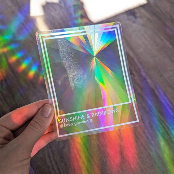 🌈 "Sunshine & Rainbows: Keep Glowing" Prism Window Sticker ✨