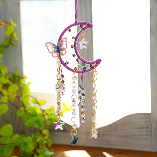 Butterfly Dream Catcher Kids Boho Small Crystal Dream Catcher - Image 3