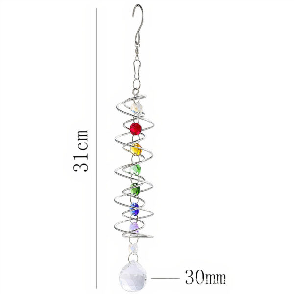 Gazing Ball Spiral Tail Wind Spinner Wind Chime For Balcony Office Farmhouse - Image 2