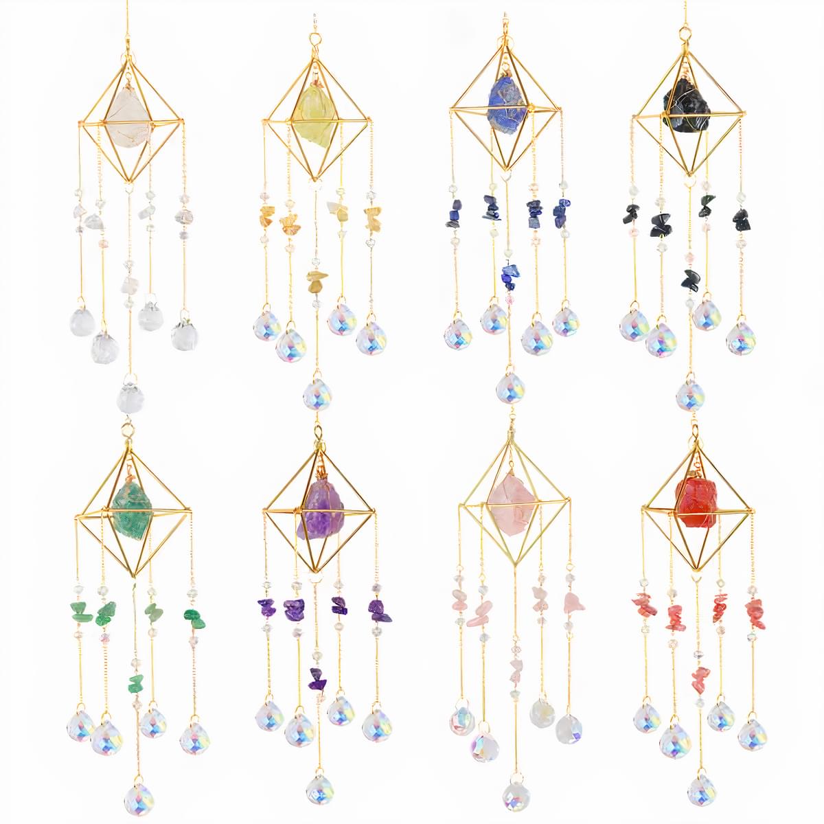 Natural Gemstone Crystal Rose Quarts Sun Catcher - Image 2