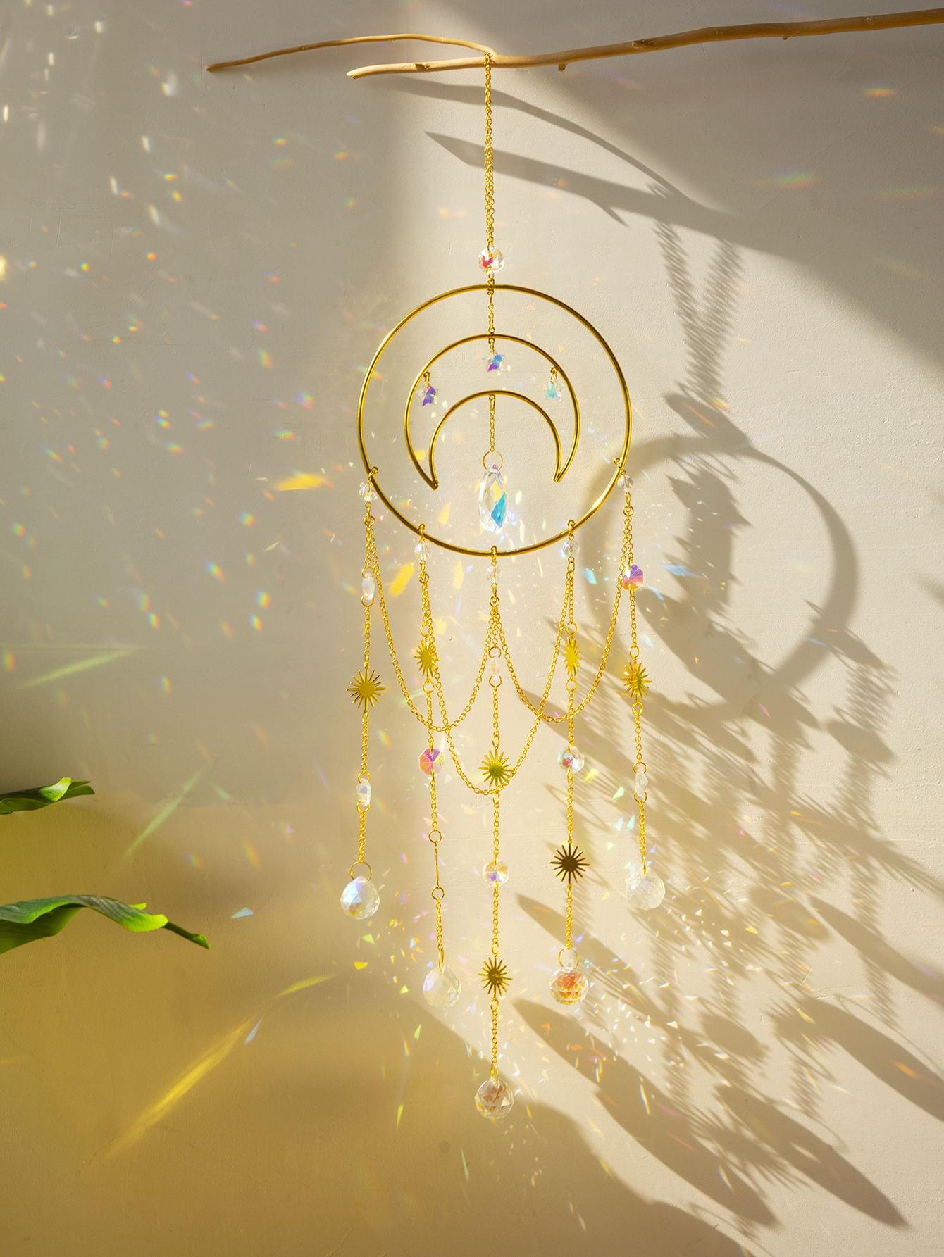 Boho Round Moon Crystal Sun Catcher