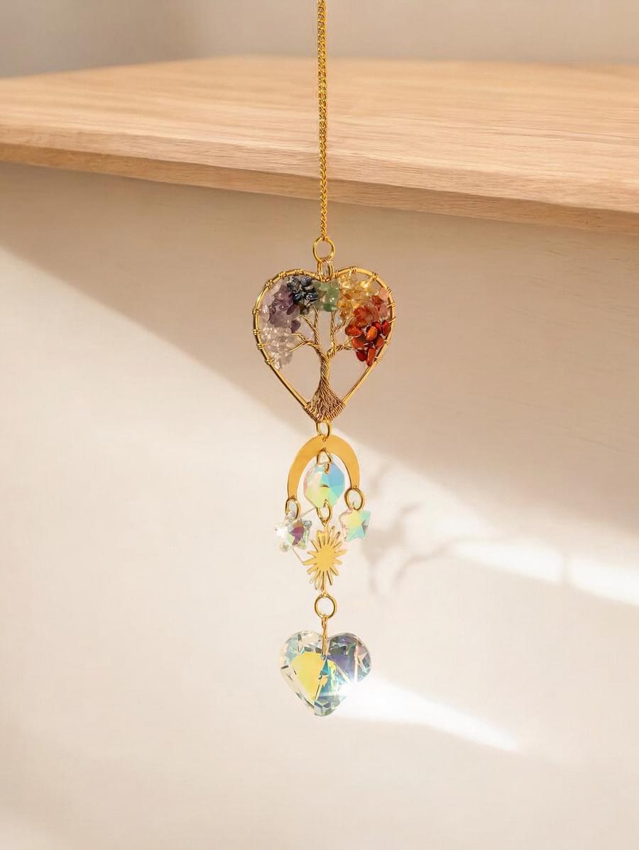 3 Pieces Tree of Life Crystal Sun Catcher Pendant  Rainbow Maker - Image 4