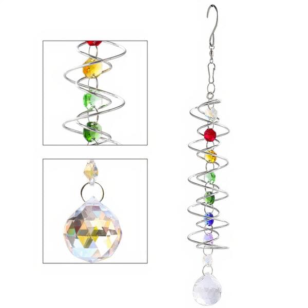 Gazing Ball Spiral Tail Wind Spinner Wind Chime For Balcony Office Farmhouse - Image 3