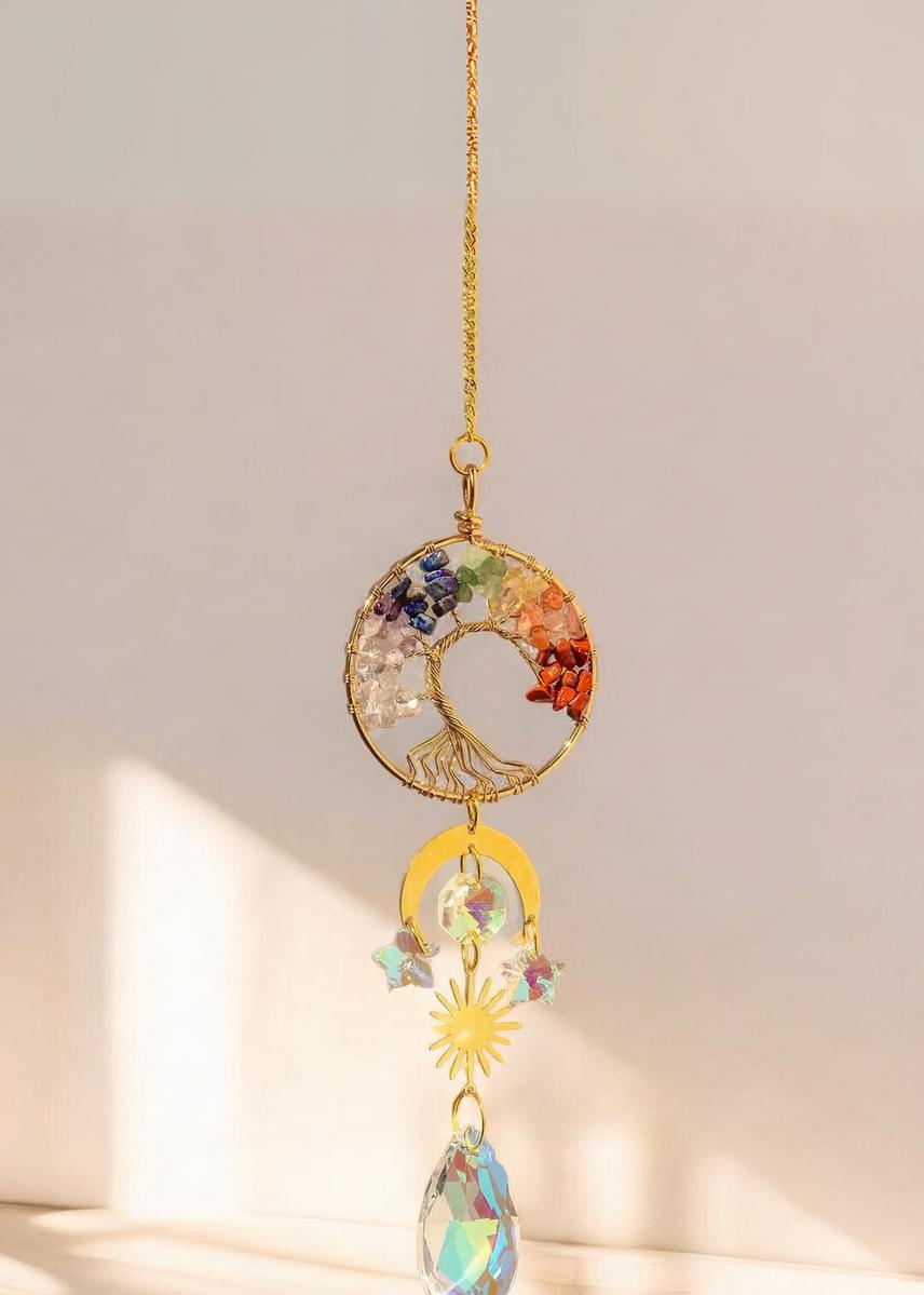 3 Pieces Tree of Life Crystal Sun Catcher Pendant  Rainbow Maker - Image 3