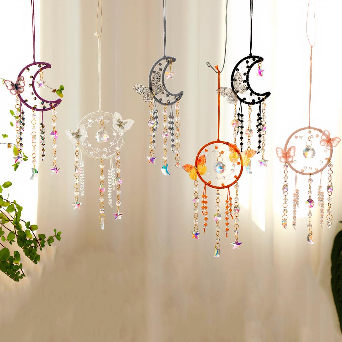 Butterfly Dream Catcher Kids Boho Small Crystal Dream Catcher