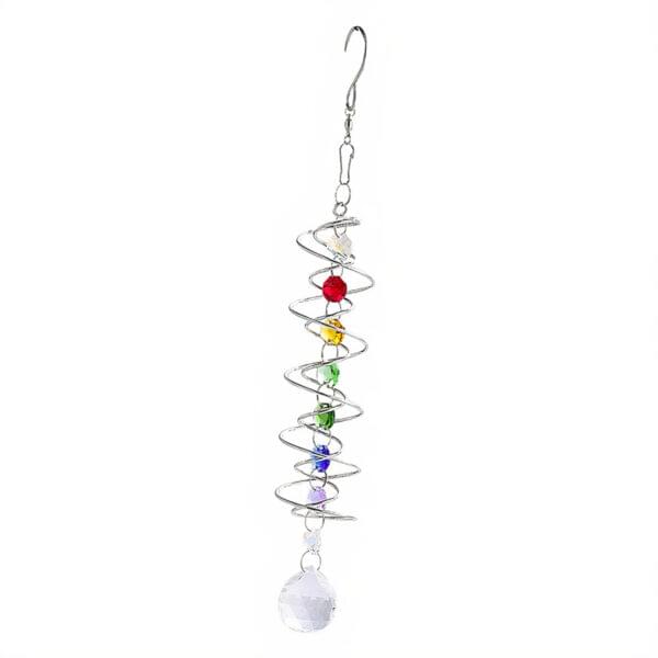 Gazing Ball Spiral Tail Wind Spinner Wind Chime For Balcony Office Farmhouse